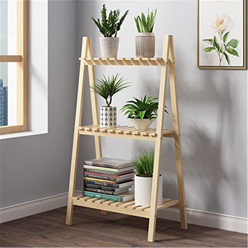 BIBAPU �t�����[�X�^���h 3�w�I �܂肽���ݎ� ���w���[ �����O �K�[�f���J�[�g �A���p ���C�� (���F) (90x50x28cm,Natural)