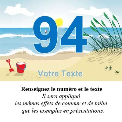 Petite plaque PVC numéro maison décorative - pour porte et boite aux lettres - collection marine : 2 lignes personnalisables – vue 6