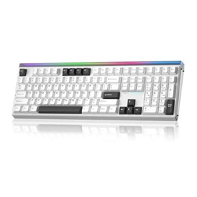 Aula H108 Wireless Mechanical Keyboard, Hot Swappable Silent Keyboard, Full Size Keyboard with Number Pad, Gasket Structure, RGB Backlit Computer Gaming Keyboard with PBT Keycaps for PC/Office