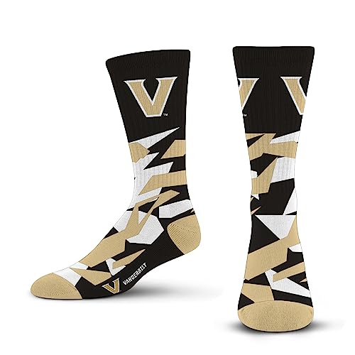 For Bare Feet NCAA VANDERBILT COMMODORES Shattered Camo Crew Sock Team Color Large