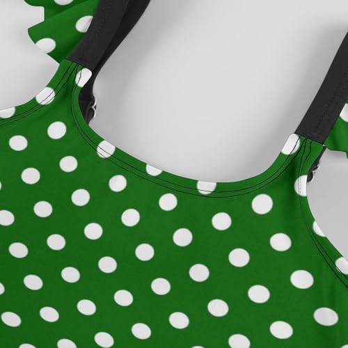 Image of Girls One Piece Swimsuit Polka Dots Ruffles Swimwear Bathing Suits 3-12 Years