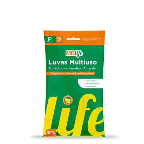 Luva de Látex Amarela para Limpeza (MBlife) Tamanho G - Par