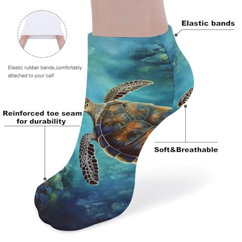 Sea Turtle Socks Ankle Length Socks Casual Short Socks for Women Men Low Cut Sports Socks Running Socks No Show Socks Ankle Socks Athletic Socks Workout Socks3