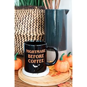 Pearhead Nightmare Before Coffee, Halloween Novelty Mug, Fall Home Dećor Accessories, Holiday Gift, Large Coffee Cup, 16oz Pearhead Nightmare Before Coffee Halloween Novelty Mug Fall Home Decor Accessories Holiday Gift Large Coffee Cup 16oz
