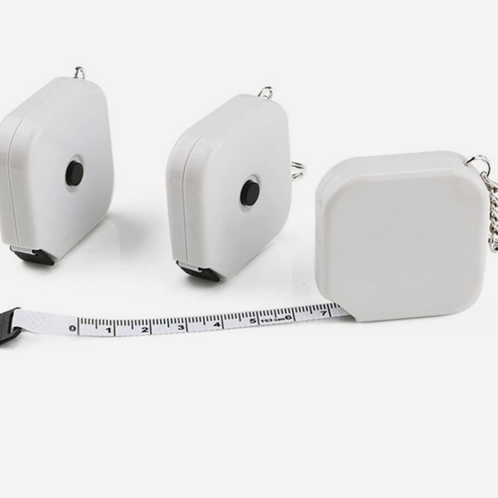 Cinta métrica de sastre, cinta métrica de sastre, llavero, regla suave: cinta métrica retráctil portátil con llavero, 3 piezas for manualidades, costura corporal, tejido