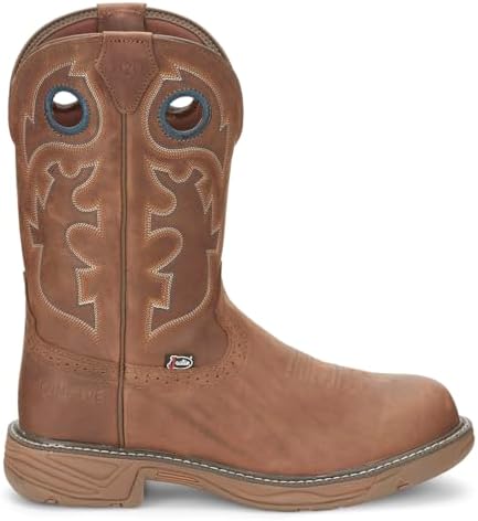 Justin Men's Rush Western Work Boot Composite Toe Brown 11 D(M) US | Image 2