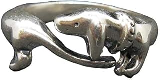 Sterling Silver Ring Dog Dachshund Genuine Solid Hallmarked 925 Handmade
