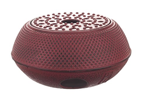 M.V. Trading T-7048 Large Cast Iron Tetsubin Teapot Warmer ARR, Red