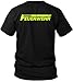 Produktbild Feuerwehr - Ehrenamt Freiwillige Feuerwehr - Neon Gelb - Brust & Rücken Aufdruck - Ausrüstung Spruch Motiv - Herren T-Shirt und Männer Tshirt, Farbe:Schwarz, Größe:L