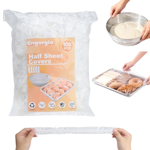 100pcs Extra Large Bowl Covers For Bread Proofing,Fits baking pans up to 13x18 inches,Fits Bowl up to 20",Bowl Covers for Bread,Food Storage Covers,Sheet Pan Lid,Elastic Reusable Plastic Bowl Cover.