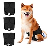 Nobleza 3X Waschbare Hunde Windeln für läufige Hündinnen, Wiederverwendbare Hygienische Slips, Hochsaugfähige Haustierwindeln(L Taille 45-55cm, 3 Stück, Schwarz)