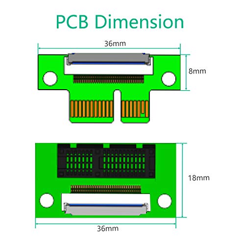 SUPERPLUS PCI Express Riser Cable x1 PCI-E 36PIN 1X Extension Cable (90 Degrees Direction) for Server Chassis