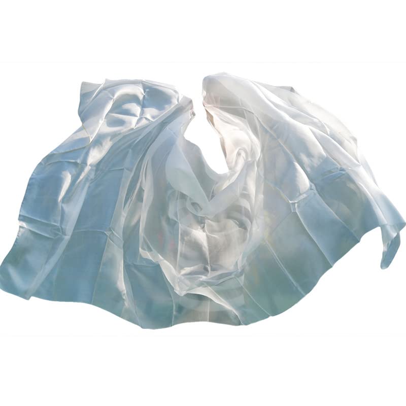 Aumulen 8mm Girls Hand-Made Belly Dance Silk Scarf Veils Gradual Colors2