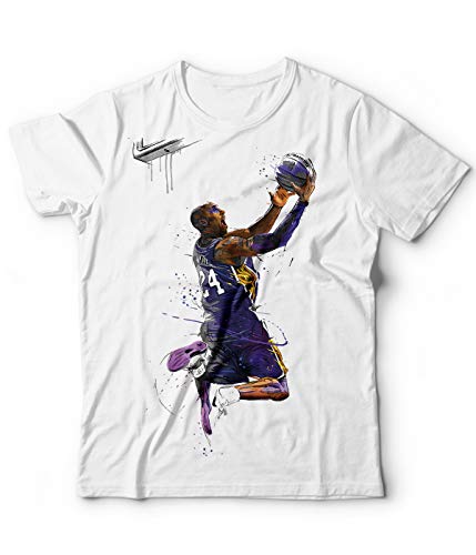 T-Shirt Kobe Hoop Basket USA Basketball 100% fabriqué en Italie, Blanc, Small
