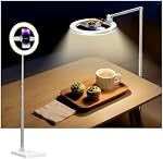 68.5" Overhead Phone Mount Tripod with Ring light, 3000mAh Rechargeable Foldable Ring Light with Stand and Phone Holder for Scan Documents, Video Recording, Photography, Live Streaming, TikTok,YouTube