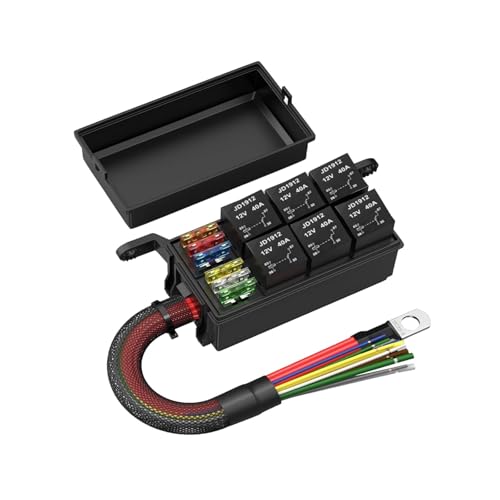 Boîte porte-fusibles auto 12v bloc relais 6 voies pour câblage électrique véhicule