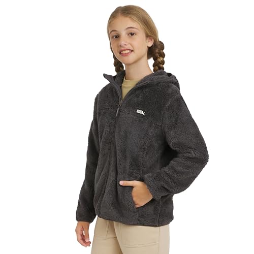 Image of Eddie Bauer Girls' Quest Plush High Pile Faux Sherpa Hooded Jacket