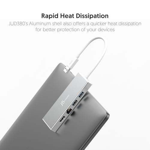 j5create USB 3.0 Hub with HDMI, VGA, RJ45 Gigabit Ethernet, 2 USB 3.1 Type-A Ports - High Speed Data Transfer Adapter for Mac, Windows, Desktop PC - Supports Up to 2K Resolution (JUD380) - Image 9