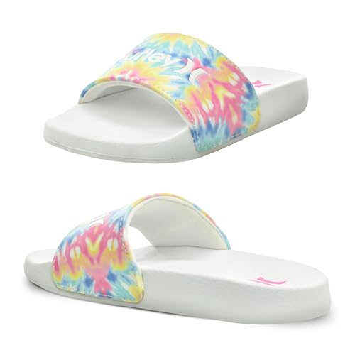 Hurley Naia Comfortable Slip-On Kids Sandals, Cute Girls' Slides for Indoor and Outdoor, Shower Slides for The Beach and Pool