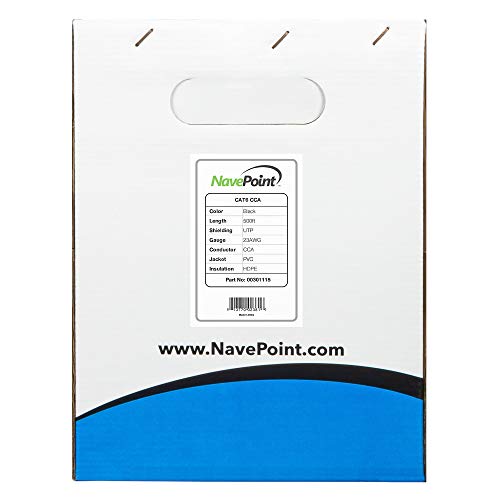 Cable Ethernet NavePoint Cat6 UTP 500 pies Negro Pack 10 miniatura 2
