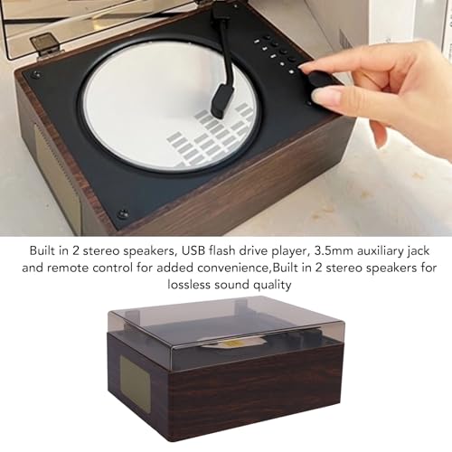 Cuifati Odtwarzacz CD Portable z Bluetooth 5.0, ładownym Odtwarzaczami Muzyki CD z Wbudowanymi Podwójnymi Głośnikami Stereo w Podróży do Nauki Samochodów Domowych (Kolor orzecha włoskiego)
