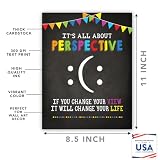 Andaz Press Classroom Teacher Wall Art Decor Poster Signs, 8.5x11-inch, It's All About Perspective, Change View Change Life, 1-Pack, Unframed, Kids Inspirational Motivational Quotes Perspective Poster