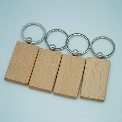 Porte-clés en bois vierges rectangles pour loisirs créatifs et ateliers DIY - 3