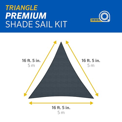 Coolaroo Premium Shade Sail Kit - 95% UV Block Commercial-Grade Luxe Matte Finish Sun Shade with Stainless Steel Hardware for Permanent Outdoor Covearage, 16ft 5in. Triangle, Slate by Coolaroo - Image 5