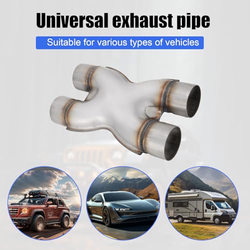 Floshine 409 Stainless Steel Diesel 2.5''inlet/2.5''outlet Exhaust X-Pipe,Universal Crossover 2.5in X Pipe 12" Overall Length by Floshine - Used condition - Image 4