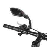 Oumefar Bike Mirror Glass Lens Bar End Lusterko do Roweru Górskiego Dwa Lusterka Rowerowe HD Lusterko Rowerowe Regulowane 360 ​​stopni z Odbłyśnikiem światła (Lusterko wsteczne