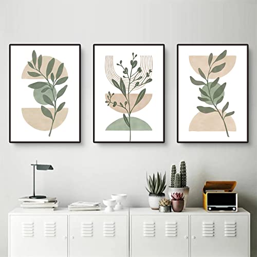 Affiches abstraites plantes géométrie toile art mural pour salon déco élégante