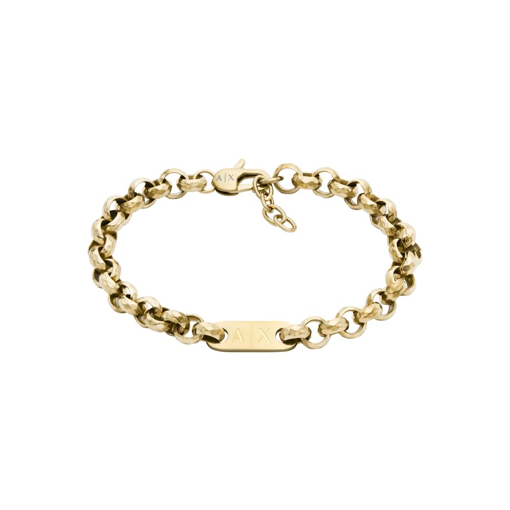 Armani Exchange AXG0175710 - Bracciale da uomo in acciaio inossidabile color oro