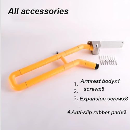 Barre d'appui de douche pliable et rambarde d'escalier murale en U robuste 65cm