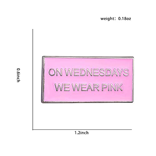 GuDeKe Mean Girls On Wednesdays We Wear Pink Pins Enamel Lapel Movie Bridesmaid Gift3