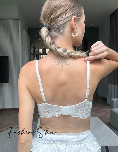 Image of Avidlove Women's Sexy Lace Bra Sheer Underwire Unlined Balconette Everyday Bras Lingerie