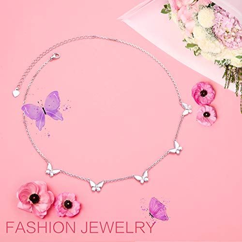 Daochong 925 Sterling Silver Dainty Butterfly Choker Necklace For Women Teen Girls Jewelry Gifts Birthday #TOP3