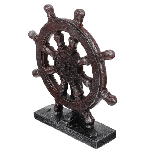Roue de navire en résine FRCOLOR décoration murale nautique pour maison