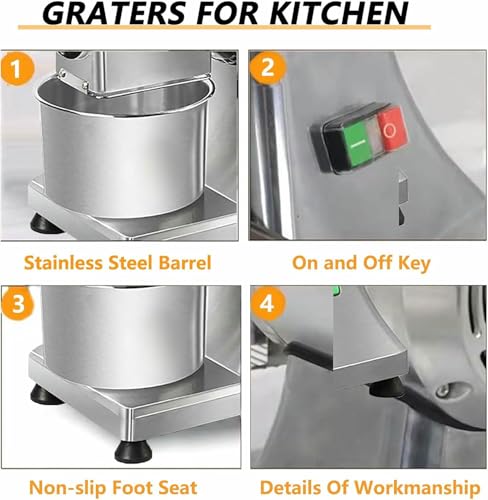 BTOIASYHF Rallador de Queso EléCtrico para Bloques de Queso, 88 LB/Hora, Comercial, Resistente, para Restaurantes, Rallador de Queso EléCtrico - imagen 5