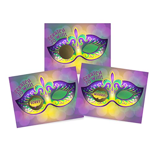 My Scratch Offs 26 Pack Mardi Gras Masks Scratch Off Game Cards are Perfect for Fun Games, Party Favors Decorations