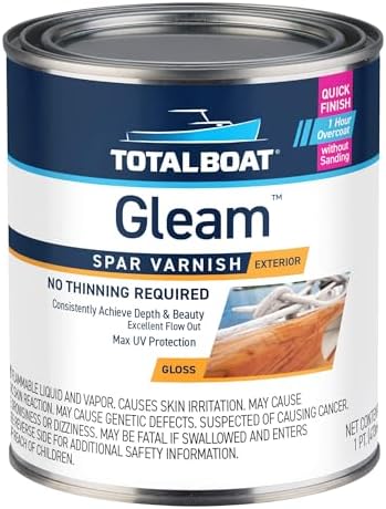 TotalBoat Gleam Marine Spar Varnish for Boats & Outdoor Wood - Gloss Pint