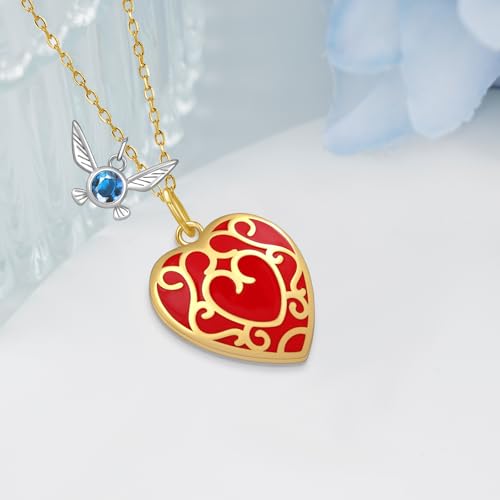 925 Sterling Silver Heart Container/Sheikah Slate Pendant Necklace for Men Women Hyrule Jewelry Gifts3
