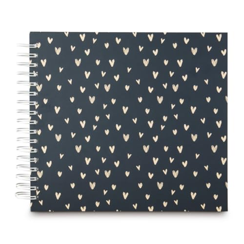 Hama Fotoalbum „Lovely“ (Spiralalbum für 100 Fotos im Format 10 x 15 cm, Album mit Ringbindung zum Einkleben und Selbstgestalten, Albumgröße 28x24 cm, 50 weiße Seiten) blau