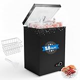 Dawmilon 5.0 Cu.Ft Chest Freezer, Energy Efficient & Quiet Deep Freezer with Adjustable Thermostat, Removable Basket & Defrost Drain – Compact Freezer for Home, Garage, Apartment & Dorm, Black