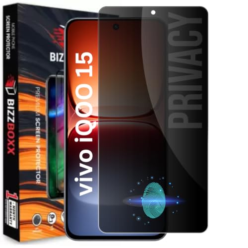 Image of Privacy Screen Protector For iQOO 15 - Anti-Spy Tempered Glass Gurad, Protect Sensitive Information, Privacy in Public, Fingerprint Working (iQOO 15-6.85 Inch) - Pack of 1
