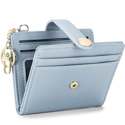 Wallet Women Small Compact Bifold Luxury Leather With Key Ring Pocket Wallet Ladies Mini Purse with ID Window
