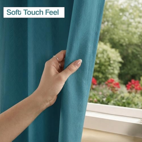 Image of FRESH FROM LOOM 6 ft Window Curtains for Slider Track | Non-Ring Curtains | S-Wave Pleat | Non-Ring Curtains | S-Wave Pleat | Premium Blackout Parde | Parda (Aqua | 6 Feet Long, Set of 2)