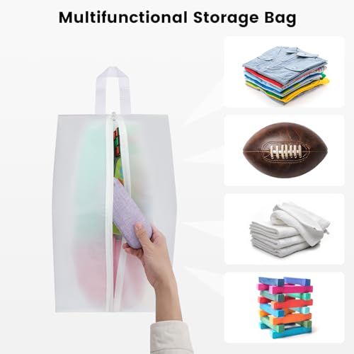 Vorspack Shoe Bags for Travel - 4 Pack Large Transparent Shoe Organizer with Handle Dustproof Shoe Bag Reusable Shoe Storage Bags for Men & Women - Thumbnail 4