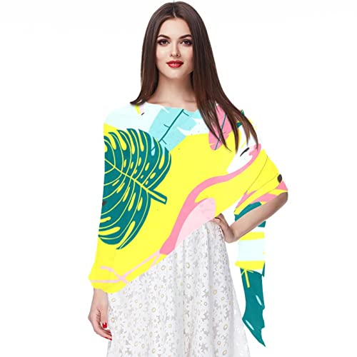 Foulard en mousseline de soie flamant rose idéal pour vos sorties à la plage en été