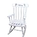 My Bambino Robot Theme Personalized Rocking Chair White Wood Rocker for Boys