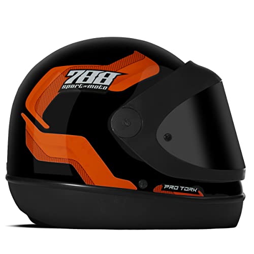 Capacete Moto R8 Pro Tork 60 Viseira Fume Preto/ Rosa